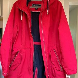 Tommy Hilfiger Red and Navy Hooded Jacket